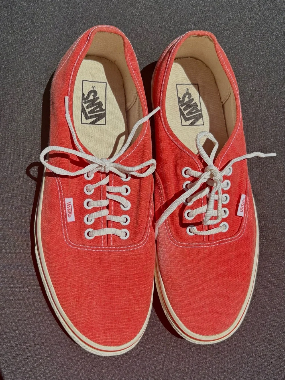 Vans Orange Canvas Low-Top Off The Wall Sneakers Men’s Size 11.5